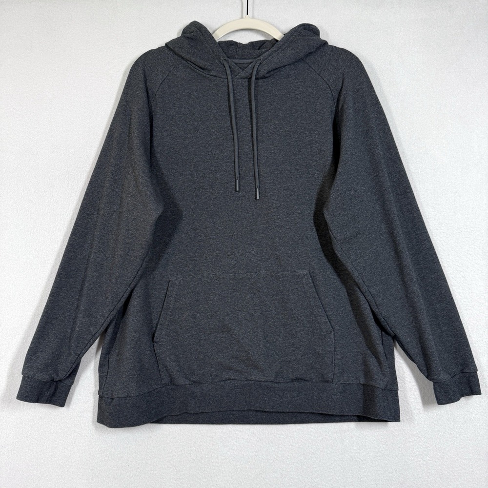 Ash and Erie Hoodie Mens Large Sweatshirt Pullover Heather Grey Stretch Kangaroo